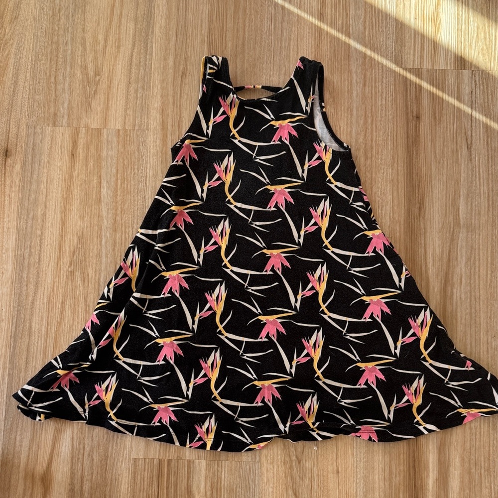 Ava Sky Multicolor birds of paradise kids dress